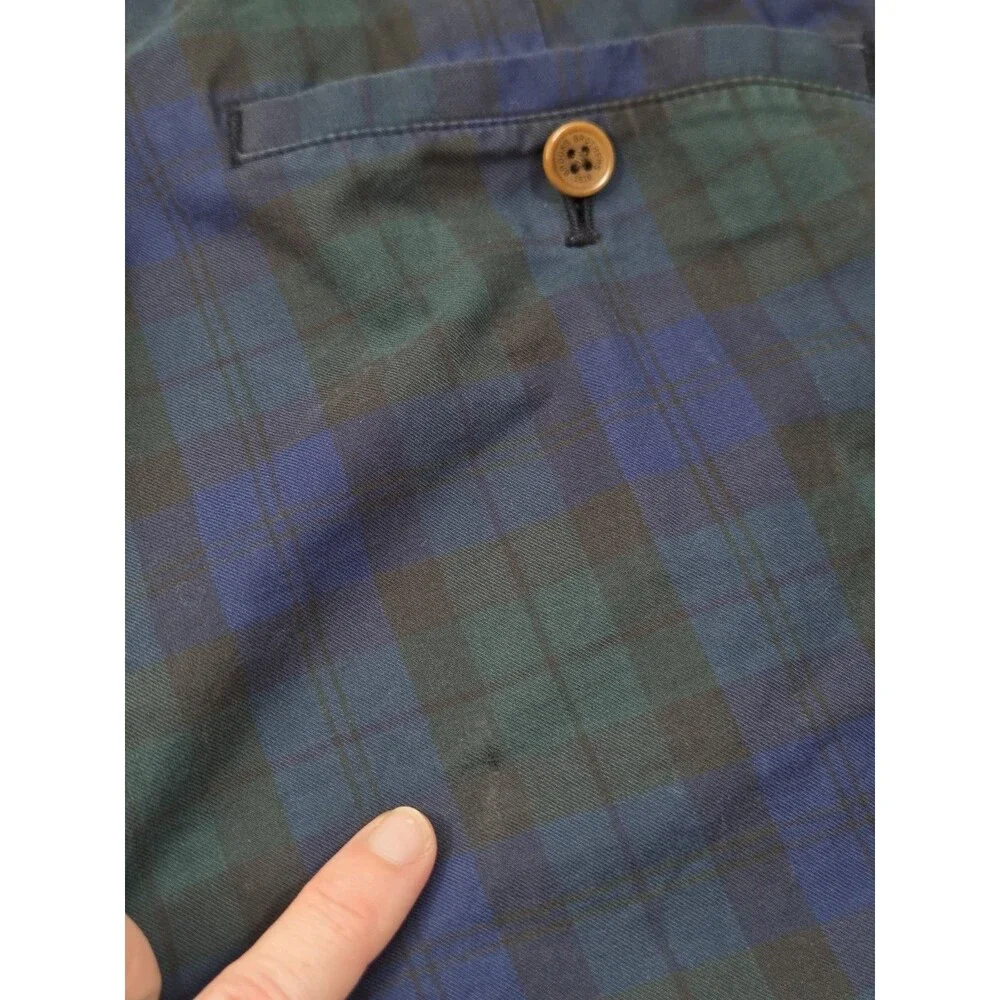 Brooks Brothers Men's 32x32 Clark Chinos Blue Green Black Watch Plaid Pants